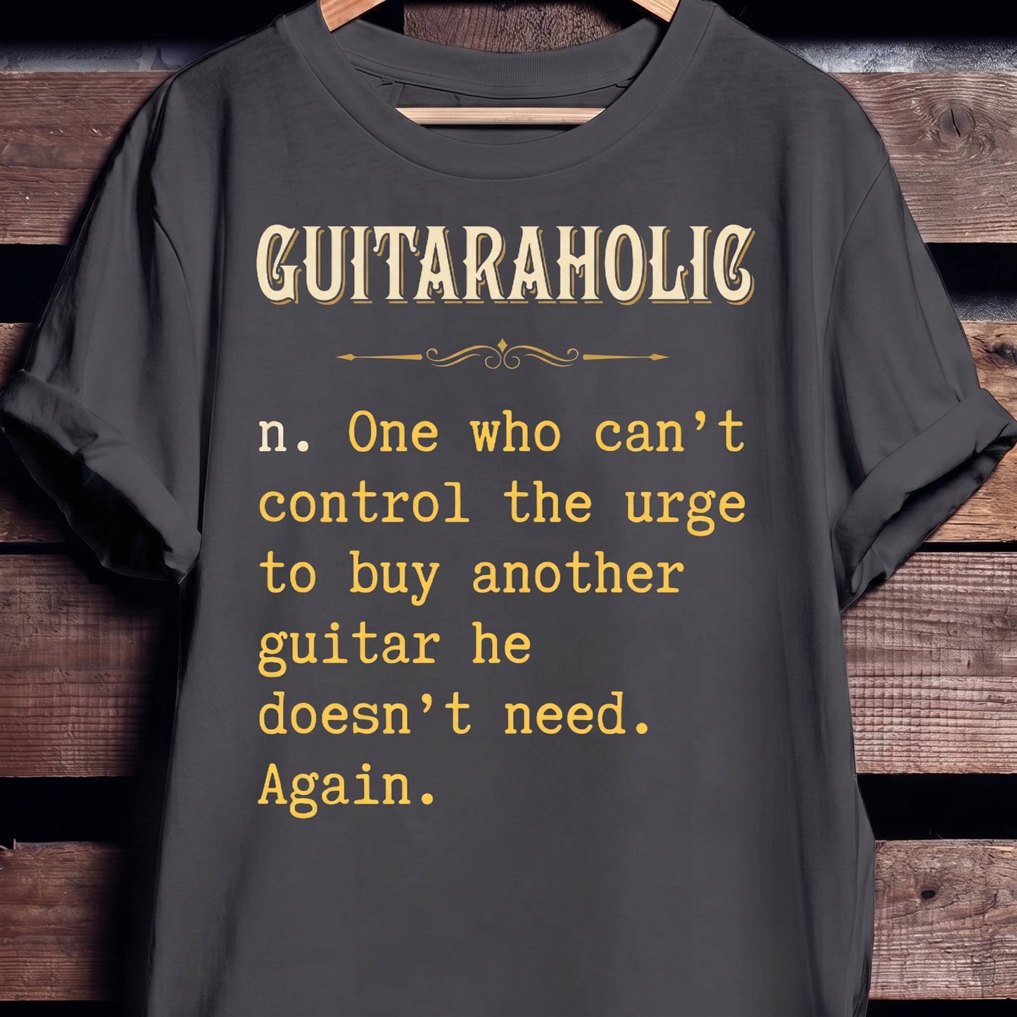 Guitaraholic Definition Funny Guitarist Tee