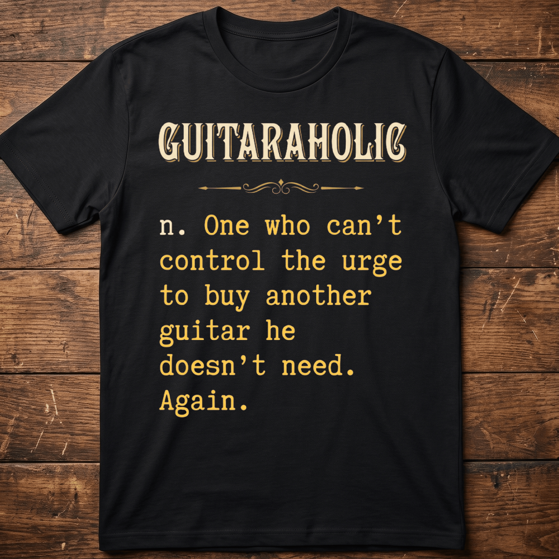 Guitaraholic Definition Funny Guitarist Tee - The Music Frontiers