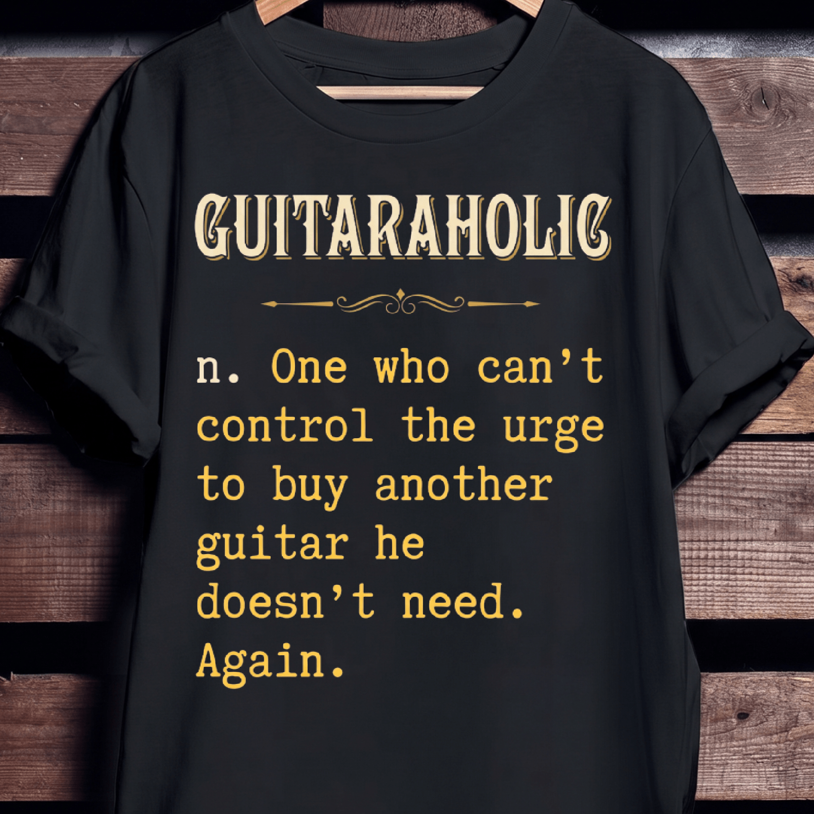 Guitaraholic Definition Funny Guitarist Tee - The Music Frontiers