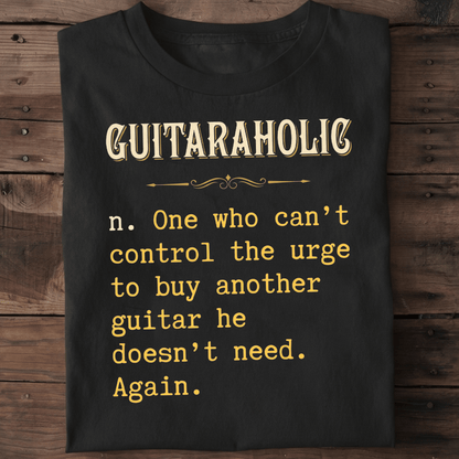 Guitaraholic Definition Funny Guitarist Tee - The Music Frontiers