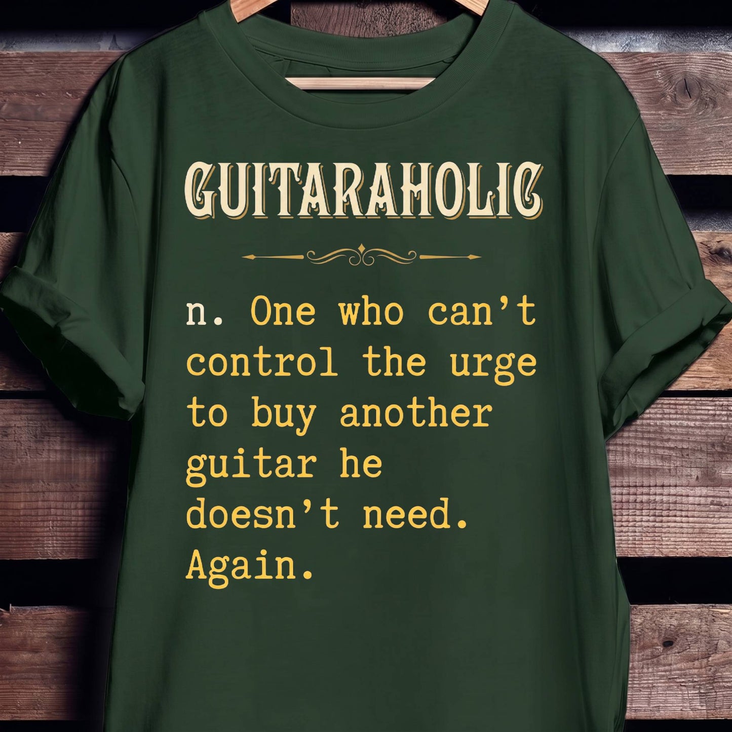 Guitaraholic Definition Funny Guitarist Tee