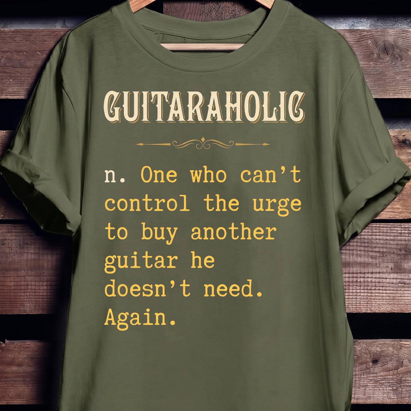 Guitaraholic Definition Funny Guitarist Tee