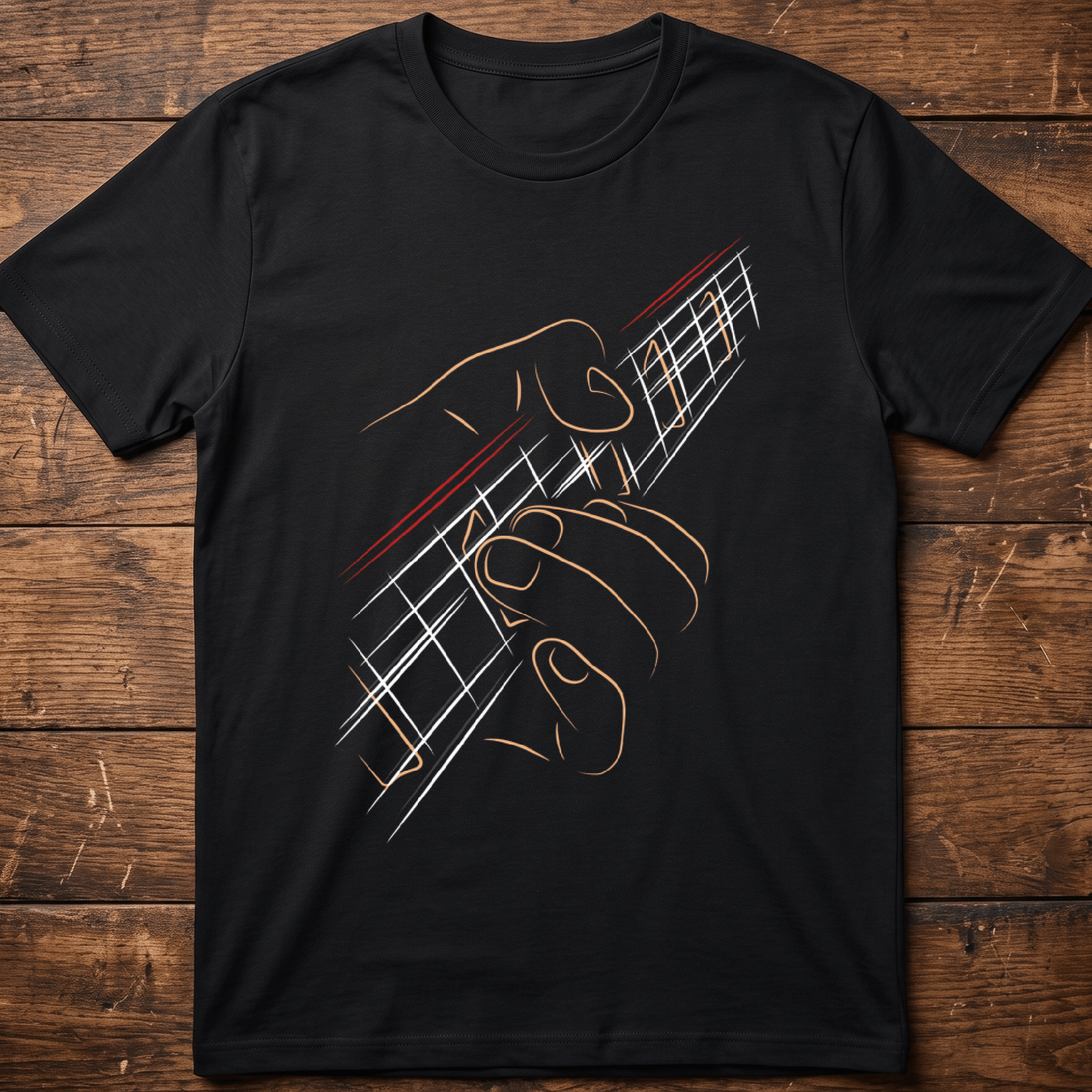 Hand - Drawn Guitarist Performance Tee — Minimalist Musician Shirt - The Music Frontiers