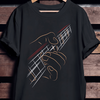 Hand - Drawn Guitarist Performance Tee — Minimalist Musician Shirt - The Music Frontiers