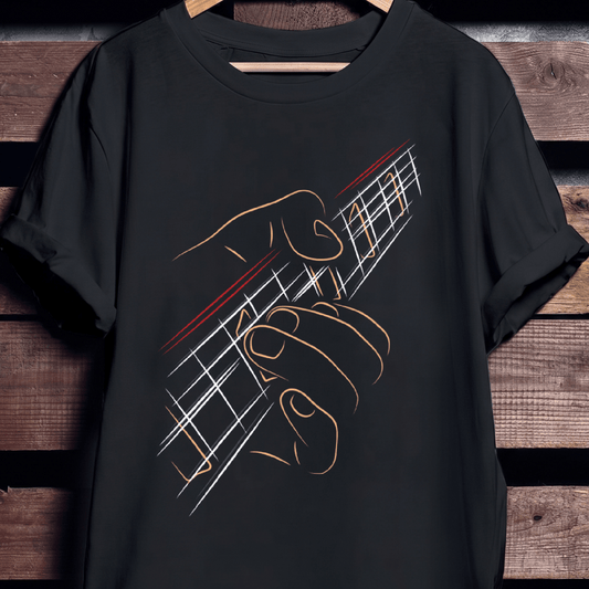 Hand - Drawn Guitarist Performance Tee — Minimalist Musician Shirt - The Music Frontiers