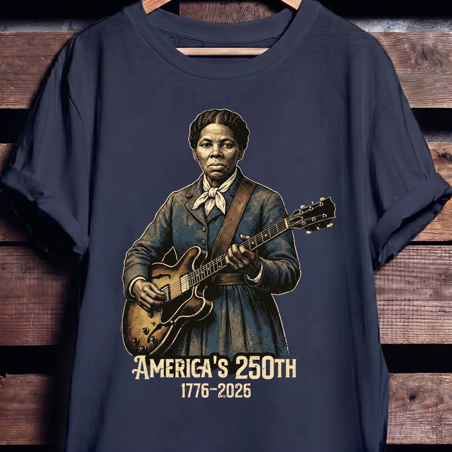 Harriet Tubman Playing Guitar America 250 - The Music Frontiers