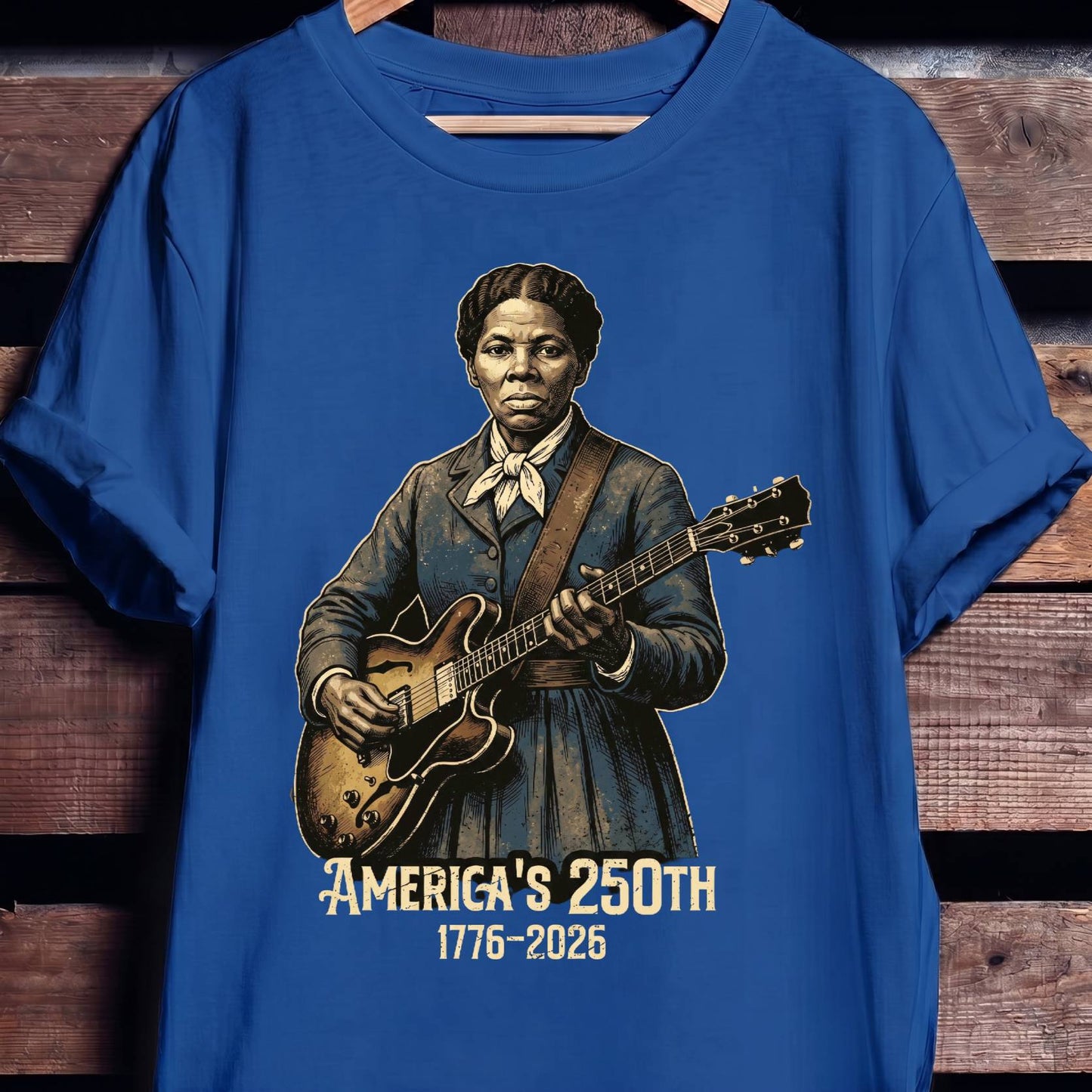 Harriet Tubman Playing Guitar America 250 - The Music Frontiers