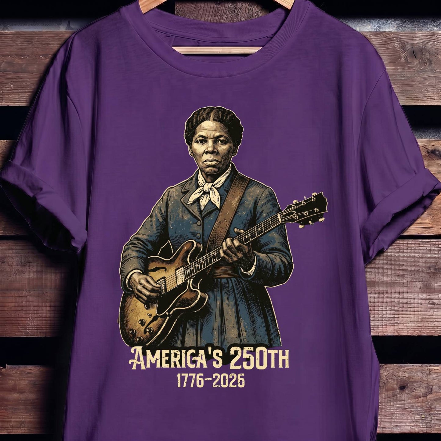 Harriet Tubman Playing Guitar America 250 - The Music Frontiers
