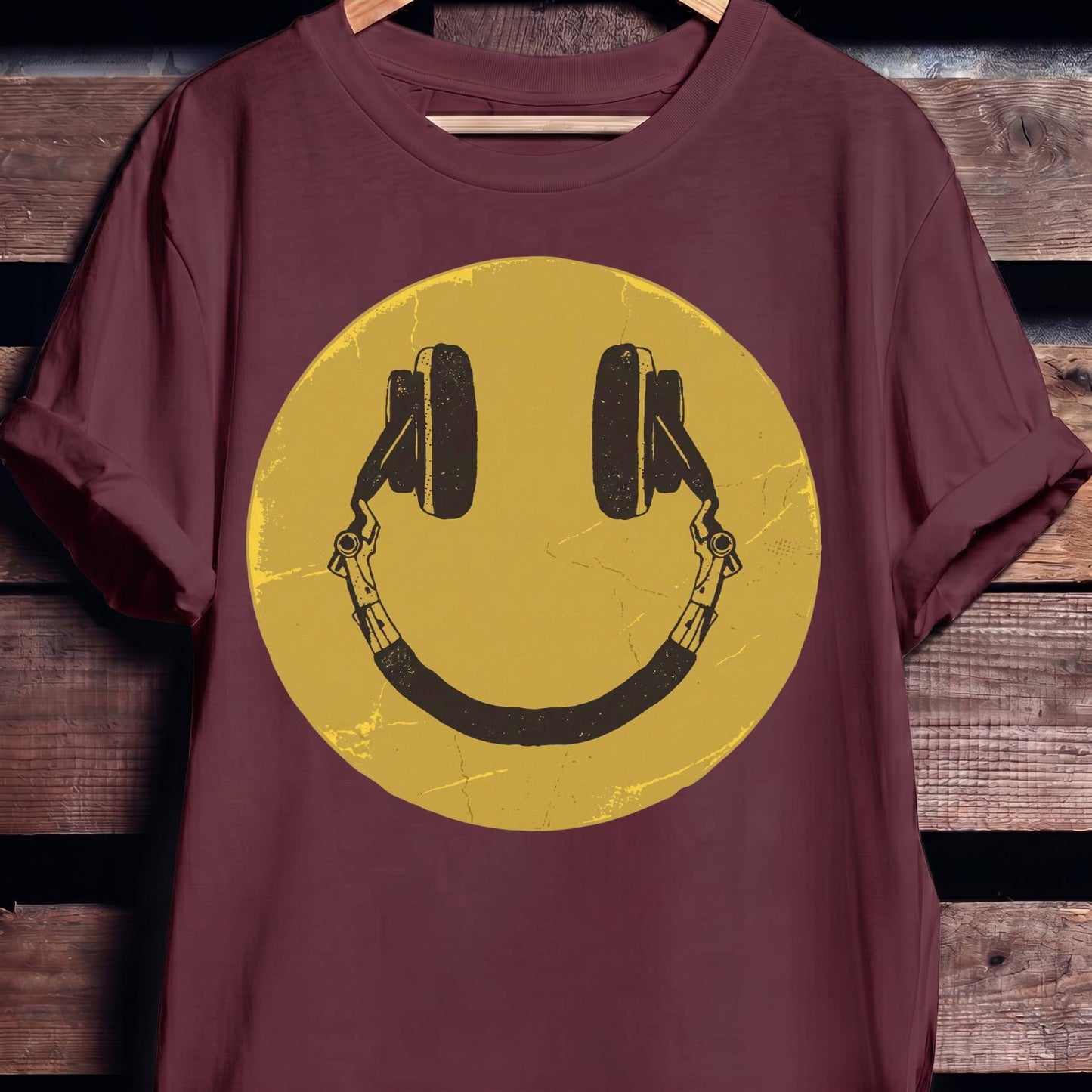 Headphone Smiley Face Tee