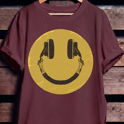 Headphone Smiley Face Tee