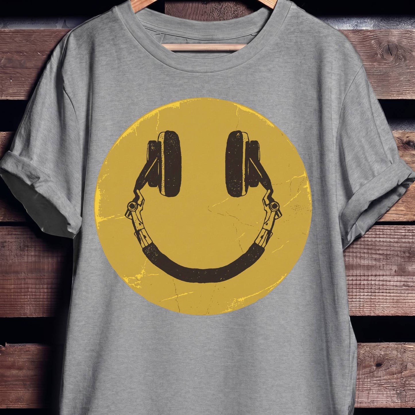 Headphone Smiley Face Tee