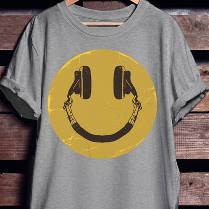 Headphone Smiley Face Tee