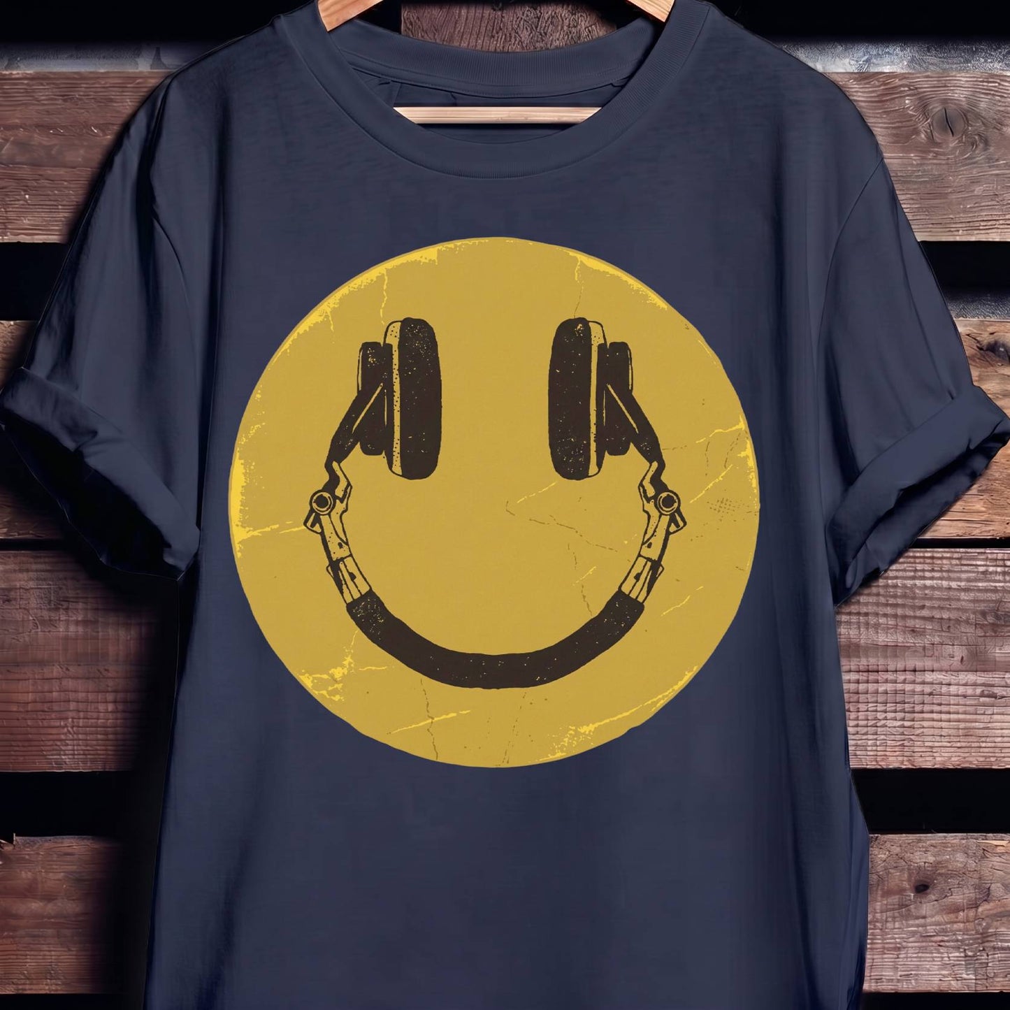 Headphone Smiley Face Tee