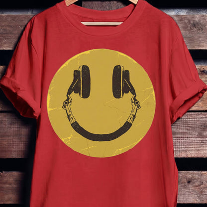 Headphone Smiley Face Tee