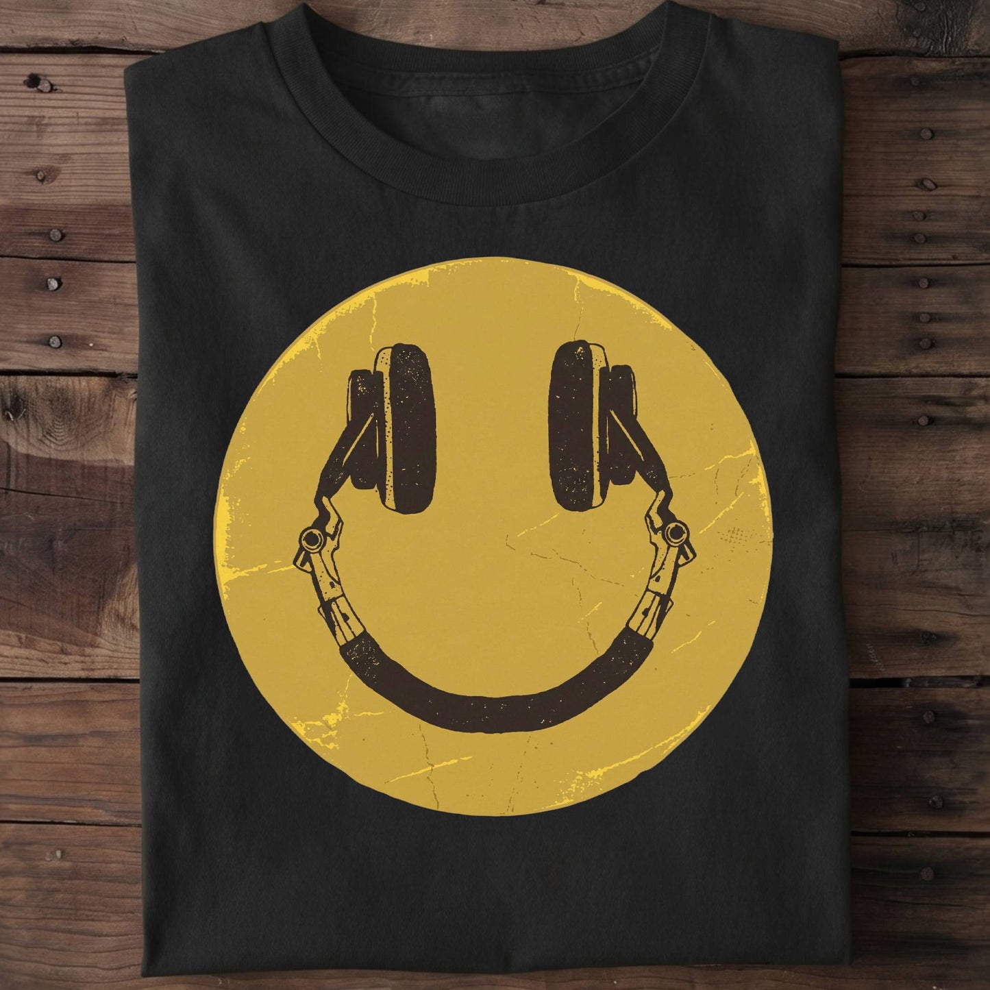 Headphone Smiley Face Tee
