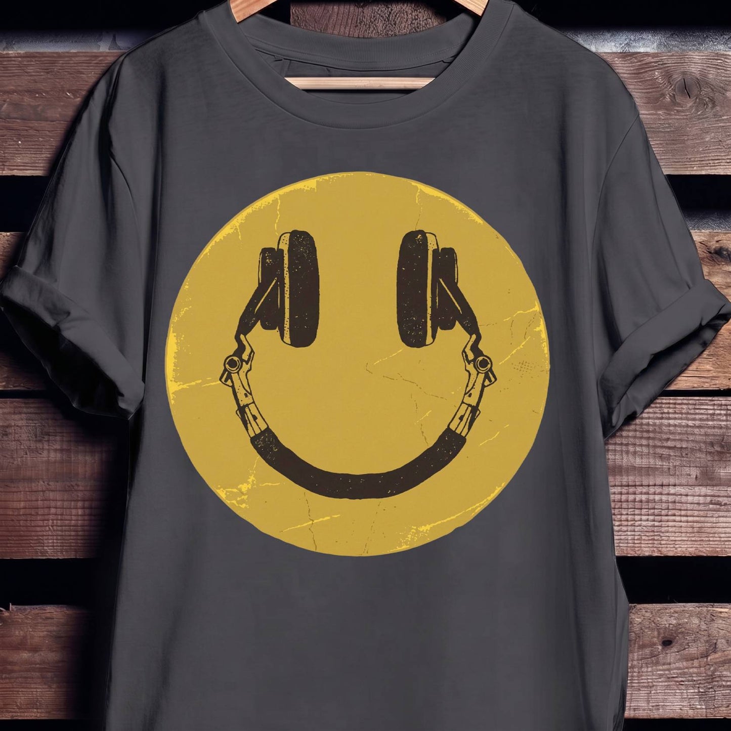 Headphone Smiley Face Tee