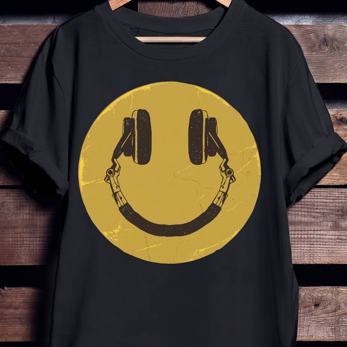 Headphone Smiley Face Tee