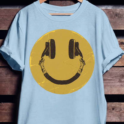Headphone Smiley Face Tee