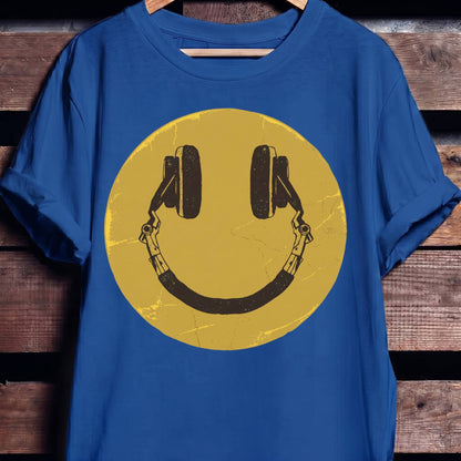 Headphone Smiley Face Tee