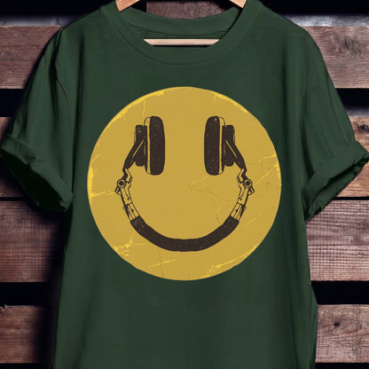 Headphone Smiley Face Tee