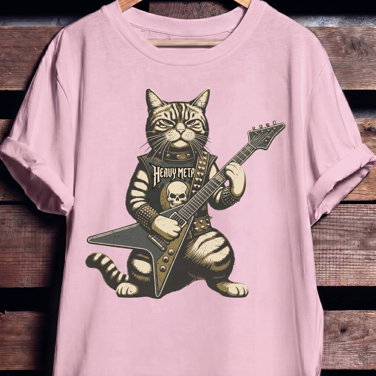 Heavy Metal Cat Bassist Tee - The Music Frontiers