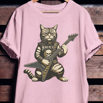 Heavy Metal Cat Bassist Tee - The Music Frontiers