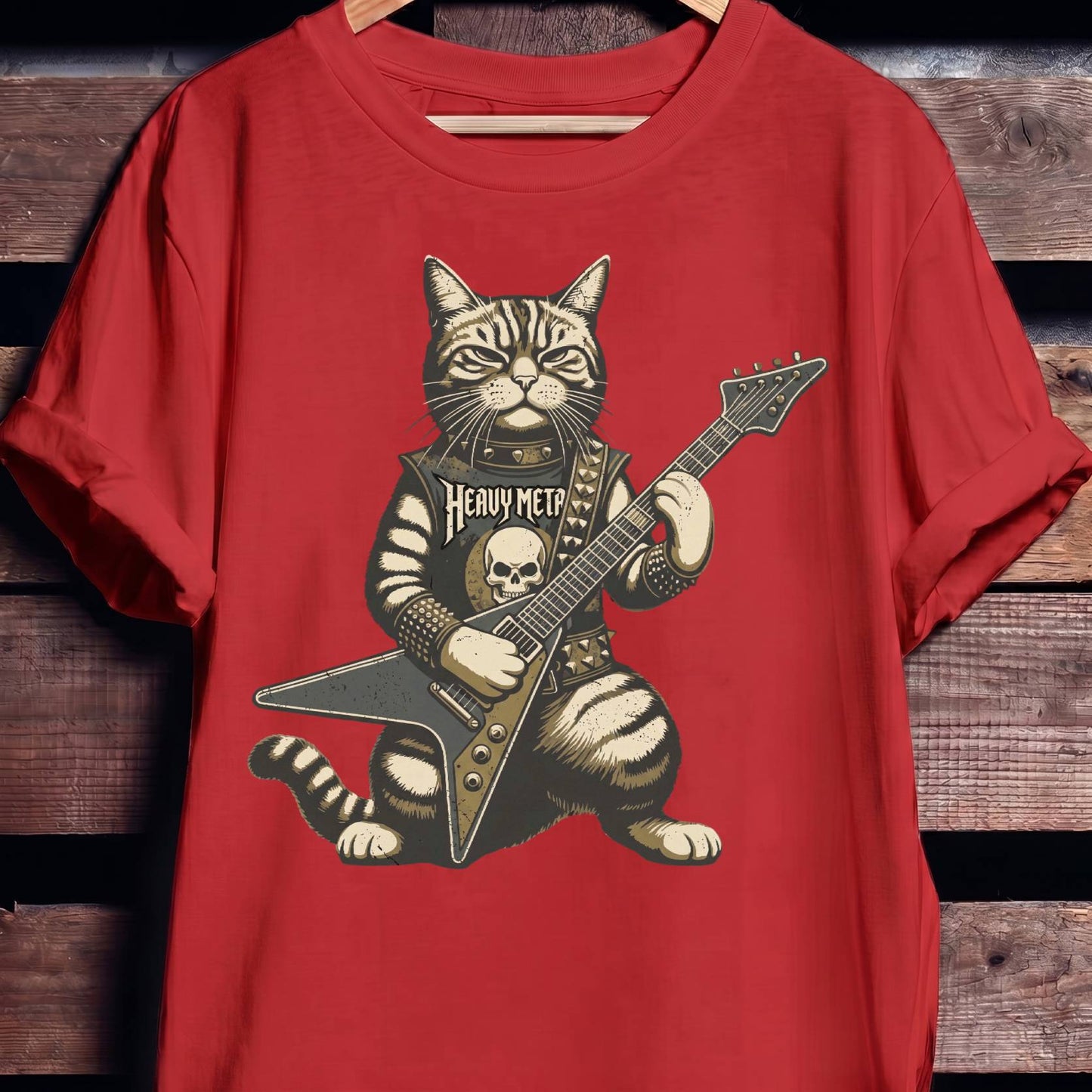 Heavy Metal Cat Bassist Tee - The Music Frontiers