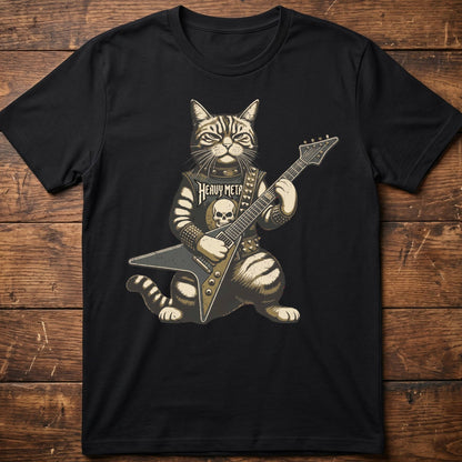 Heavy Metal Cat Bassist Tee - The Music Frontiers