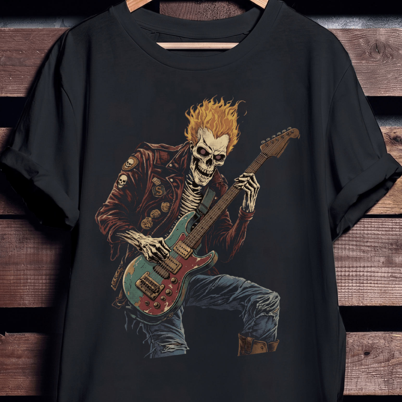 Heavy Metal Rocker Skull Tee - The Music Frontiers
