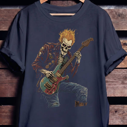 Heavy Metal Rocker Skull Tee - The Music Frontiers