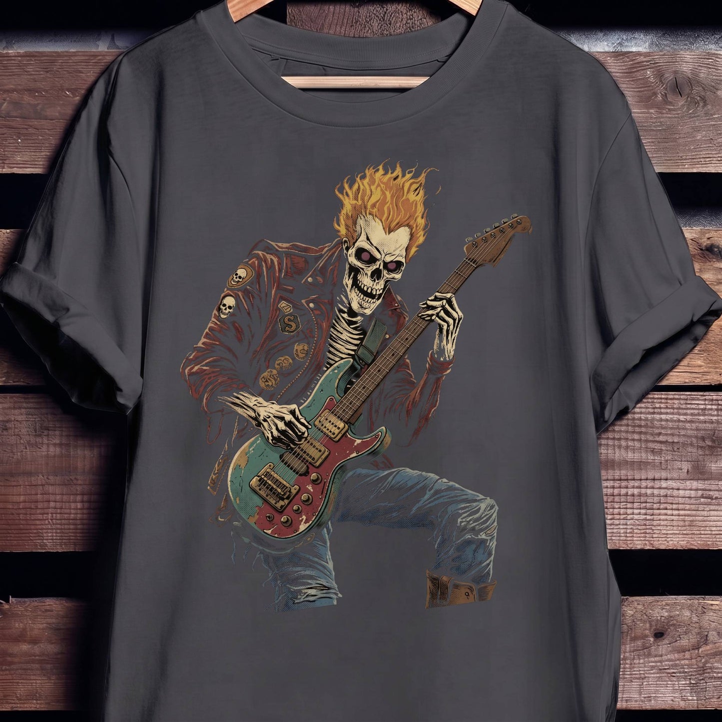 Heavy Metal Rocker Skull Tee - The Music Frontiers