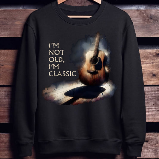 I'm Not Old, I'm Classic Acoustic Guitar Tee - Unisex Standard Crew Neck Sweatshirt