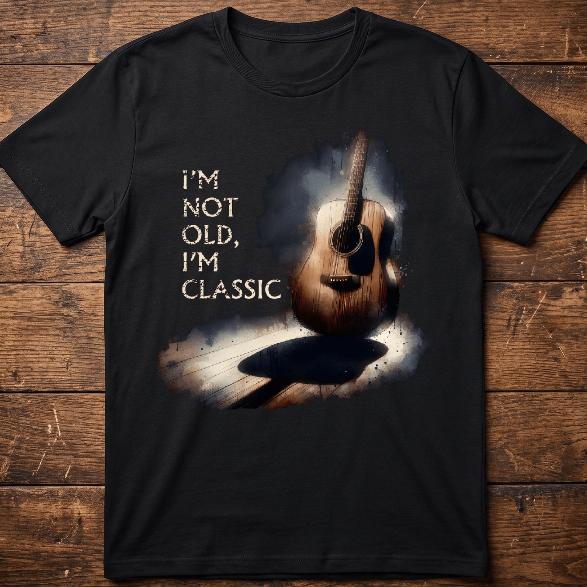 "I'm Not Old, I'm Classic" Acoustic Guitar Tee — Vintage Musician Shirt - The Music Frontiers