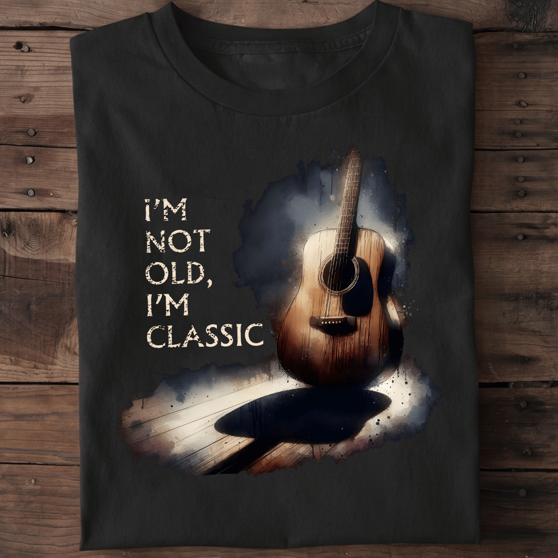 "I'm Not Old, I'm Classic" Acoustic Guitar Tee — Vintage Musician Shirt - The Music Frontiers