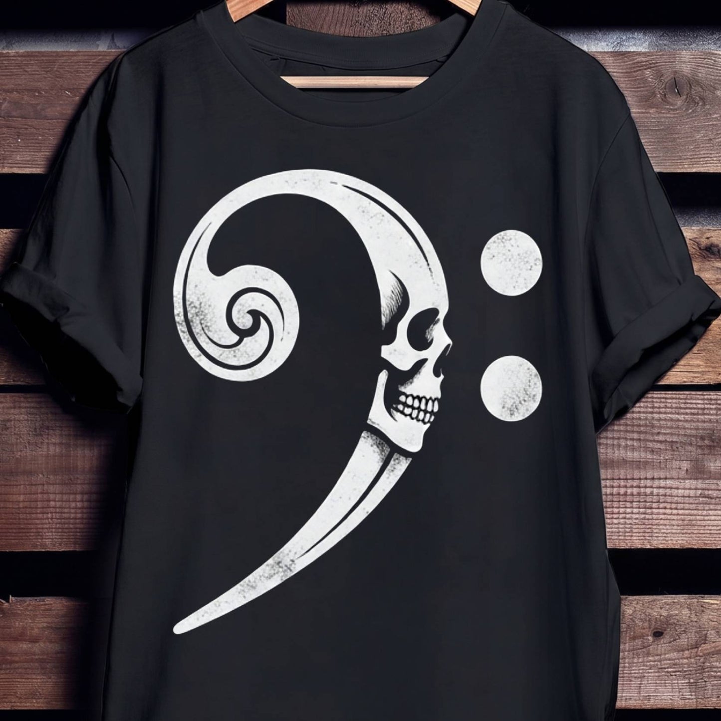Iconic Bass Clef Skull T-Shirt - Unisex Standard T-Shirt