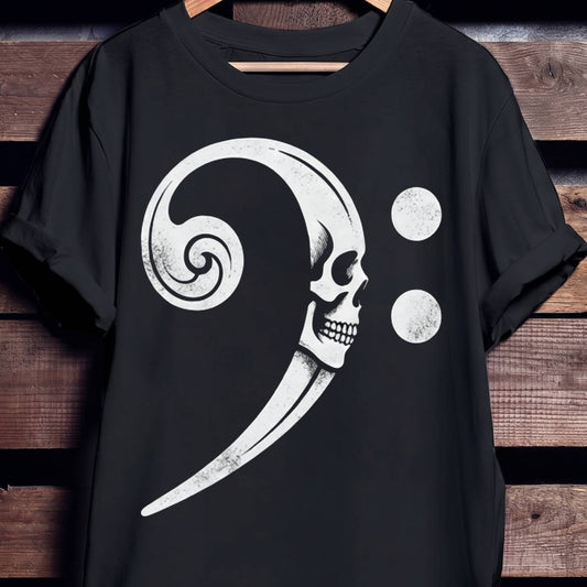 Iconic Bass Clef Skull T-Shirt - Unisex Standard T-Shirt