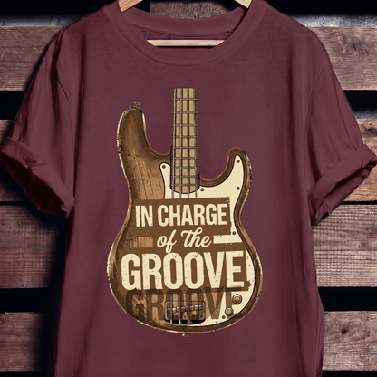 In Charge Of The Groove Bass Tee - The Music Frontiers