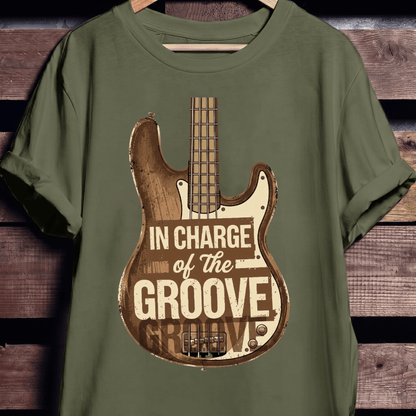 In Charge Of The Groove Bass Tee - The Music Frontiers