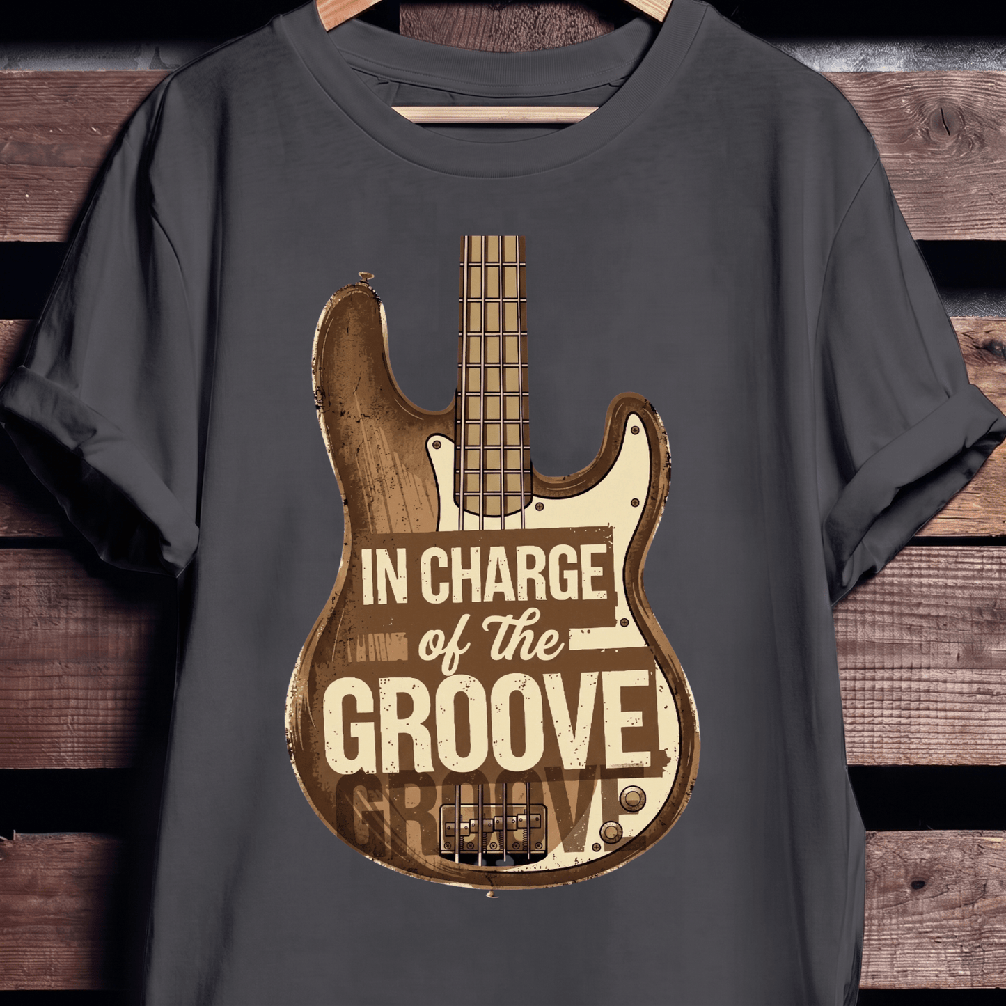 In Charge Of The Groove Bass Tee - The Music Frontiers