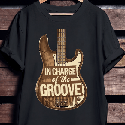 In Charge Of The Groove Bass Tee - The Music Frontiers