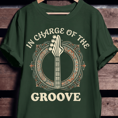 In Charge Of The Groove Bass Tee - The Music Frontiers