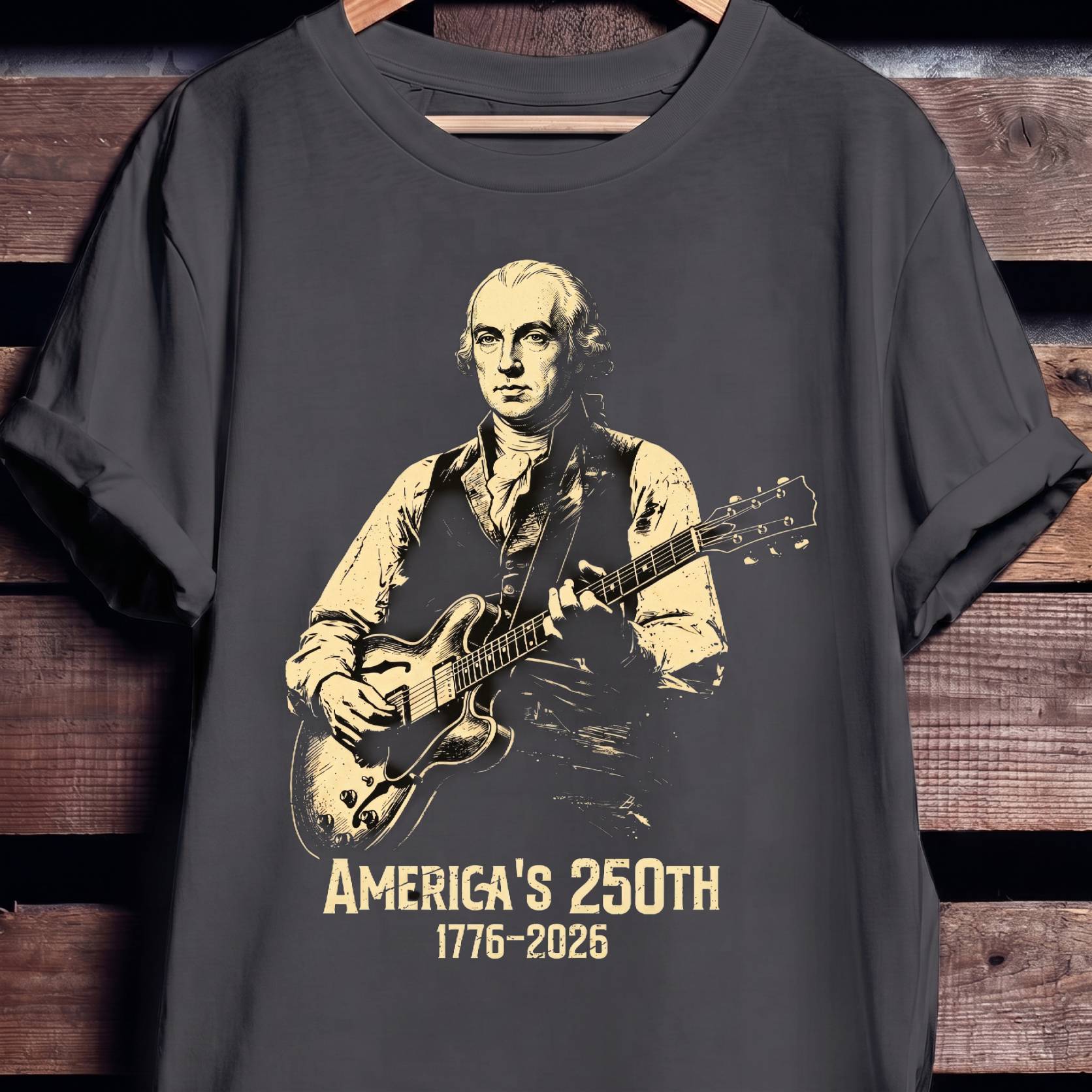 James Madison Playing Guitar America 250 - The Music Frontiers