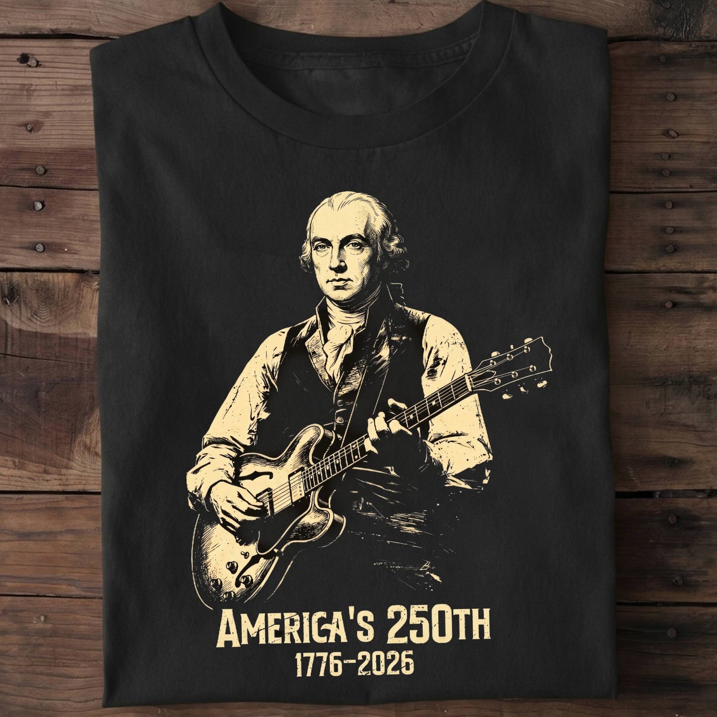 James Madison Playing Guitar America 250 - The Music Frontiers