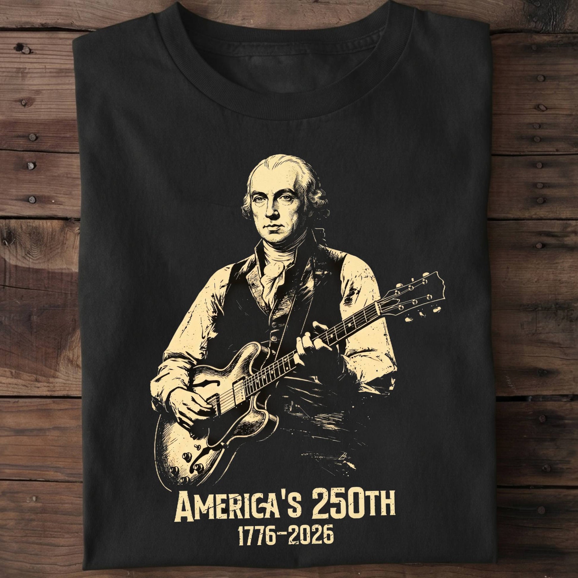James Madison Playing Guitar America 250 - The Music Frontiers
