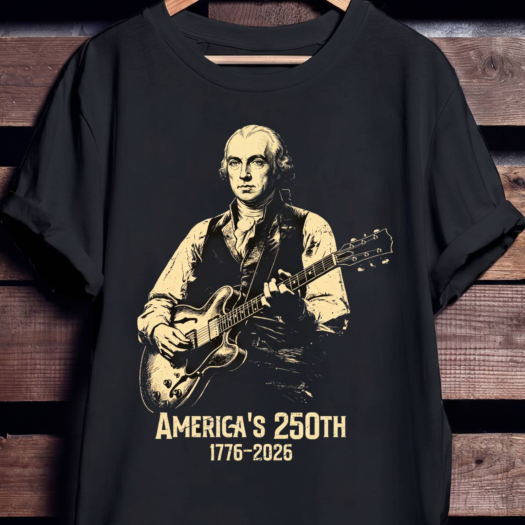 James Madison Playing Guitar America 250 - The Music Frontiers