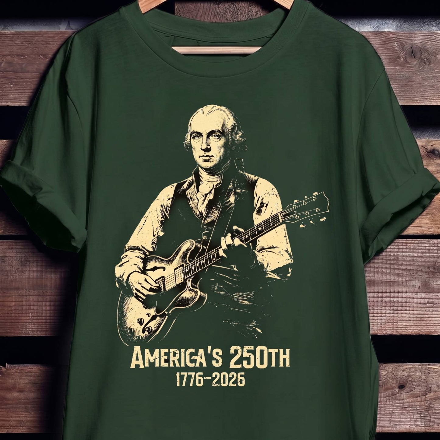 James Madison Playing Guitar America 250 - The Music Frontiers