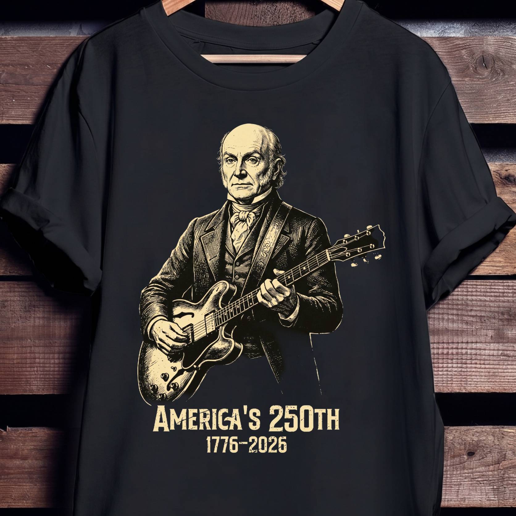 John Quincy Adams Playing Guitar America 250 - The Music Frontiers