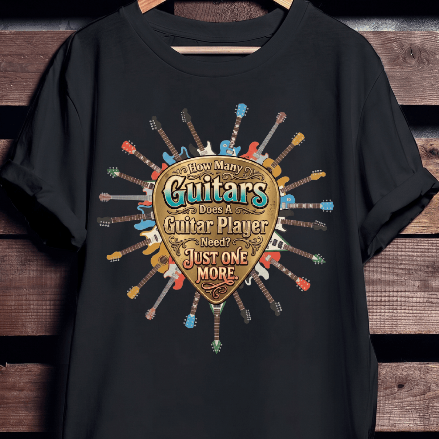 "Just One More" Guitar Pick Tee - The Music Frontiers