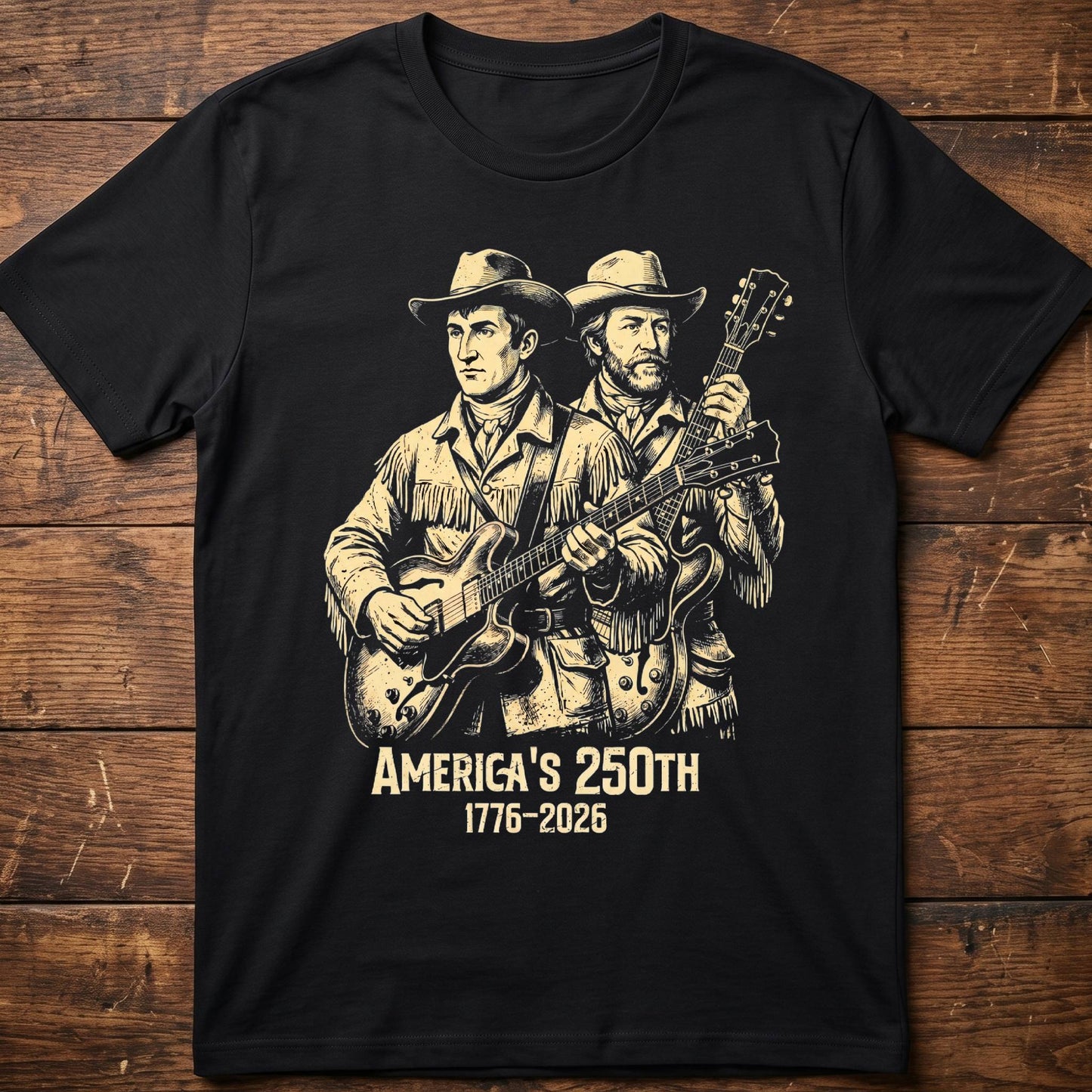 Lewis and Clark Playing Guitar America 250 - The Music Frontiers