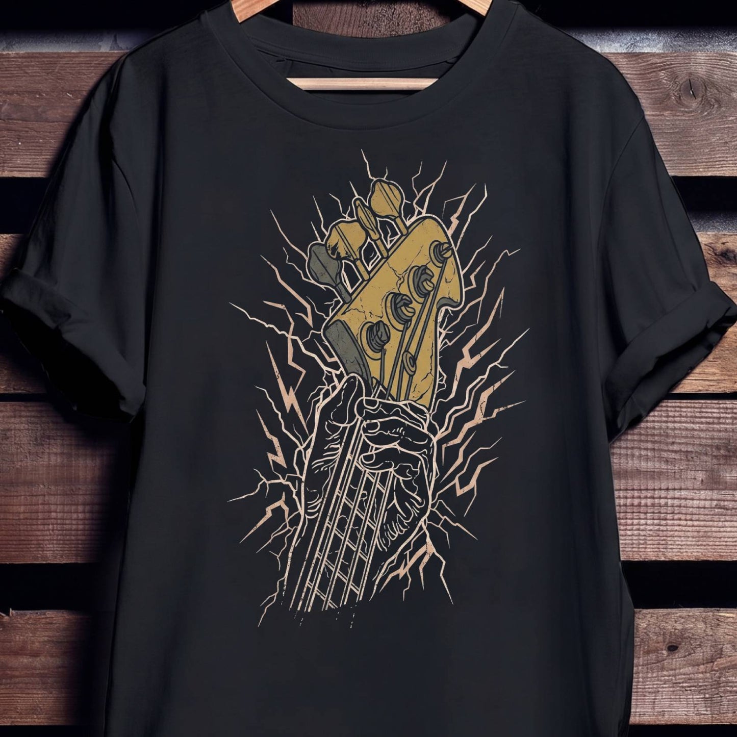 Lightning Bass Guitar Player Tee - Unisex Standard T-Shirt